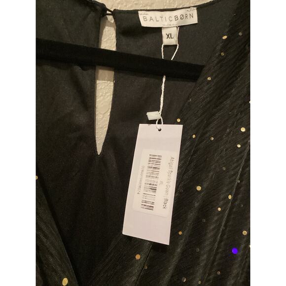 Baltic Born black Abigail sequin v neck Sparkle Gown maxi dress size XL NWT - Picture 10 of 11